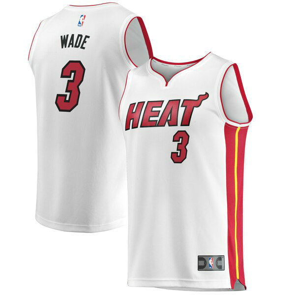 Maillot Miami Heat Homme Dwyane Wade 3 Association Edition Blanc